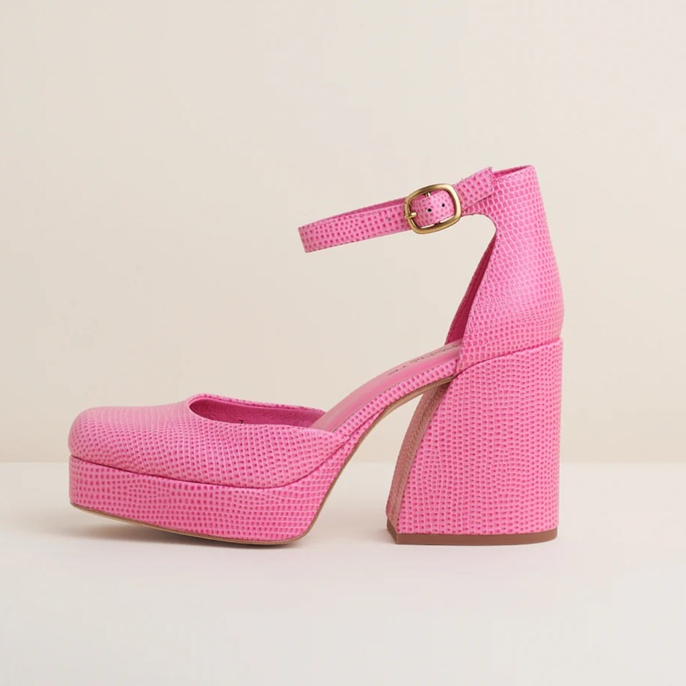Charlotte Stone Pink Platform Mary Janes